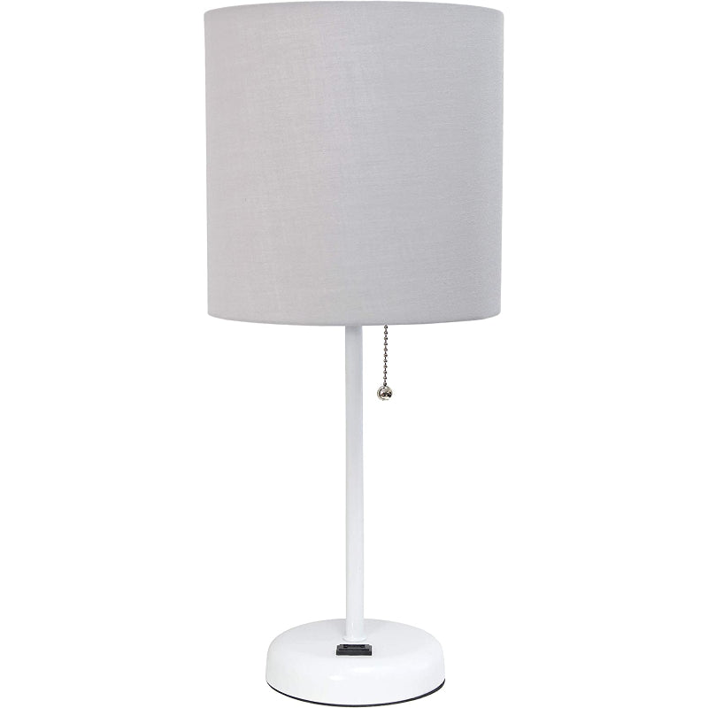 Stick Charging Outlet - Table Lamp with Fabric Lampshade and Charging Function