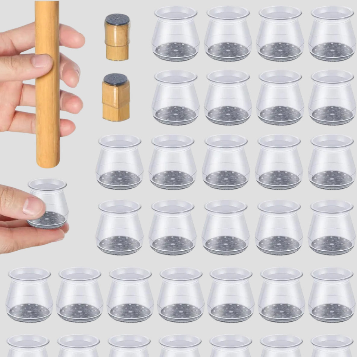 Protectores para Pés de Cadeira em Feltro de Silicone Silencioso