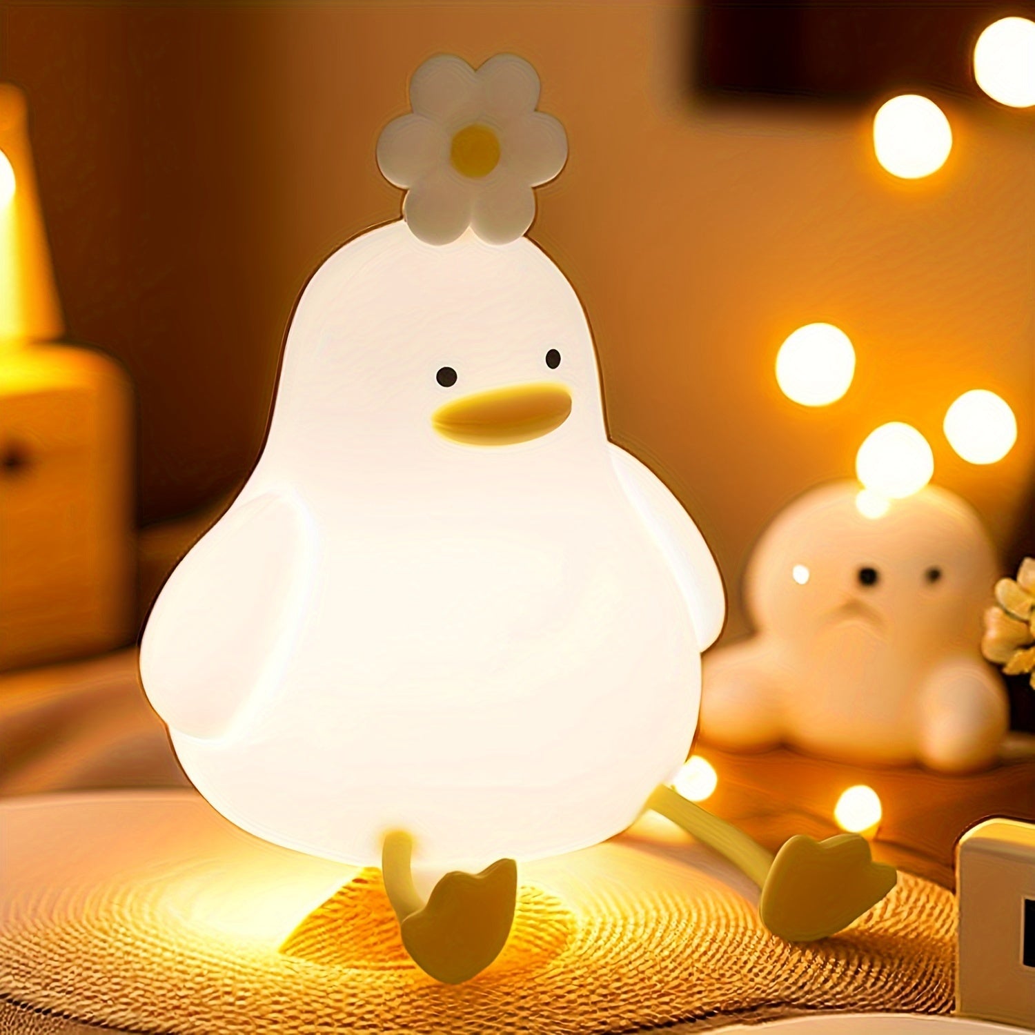 BloomDuck - Candeeiro Noturno Regulável em Silicone com Controlo por Toque