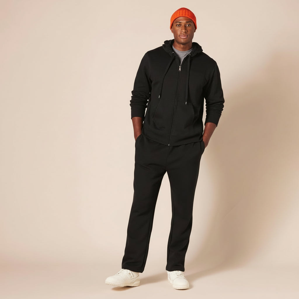 Men's Hoodie Zipper Fleece Lining Comfort Warmth