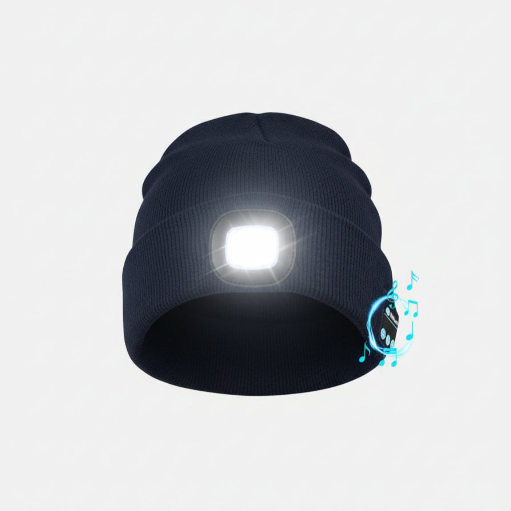 Beanie Bluetooth LED Knitted Winter Beanie Headlight Speakers
