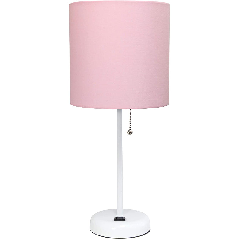 Stick Charging Outlet - Table Lamp with Fabric Lampshade and Charging Function
