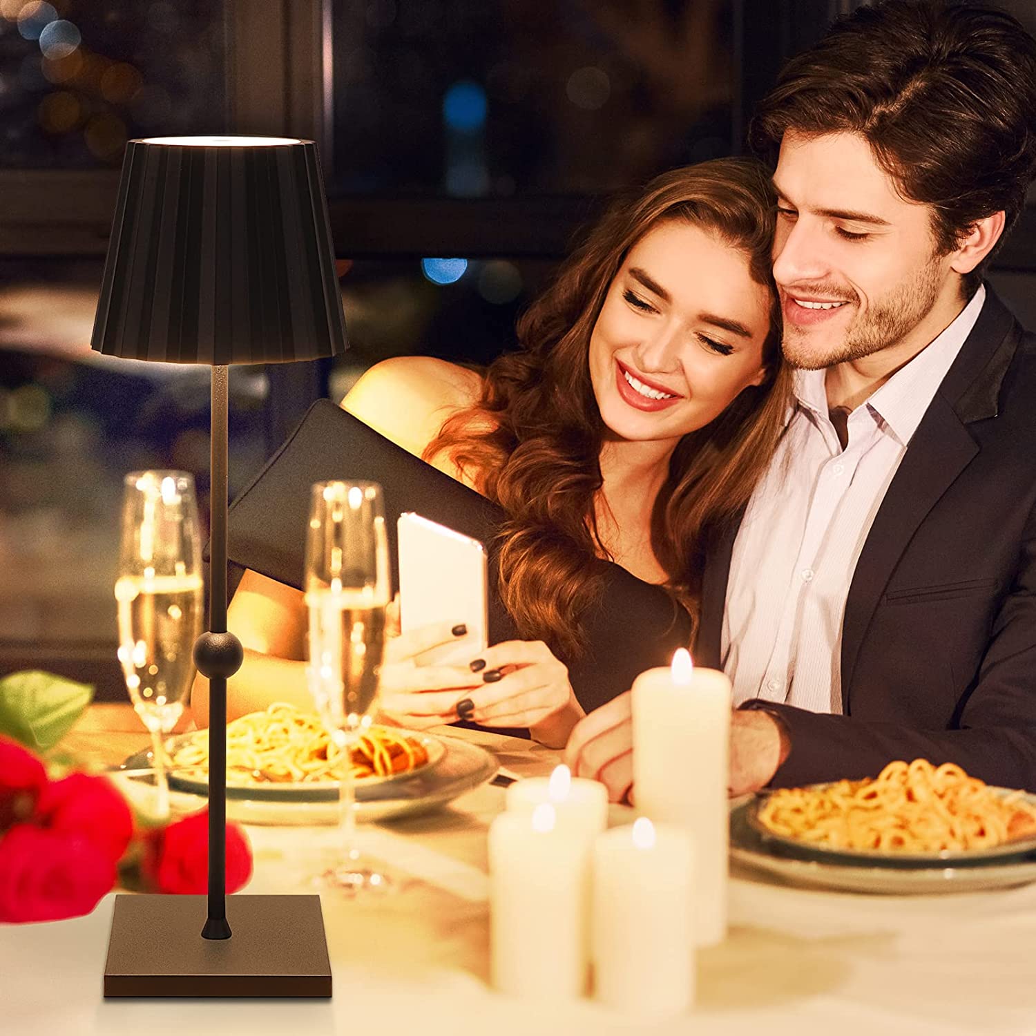 Lámpara de mesa inalámbrica con LED regulables sin escalones