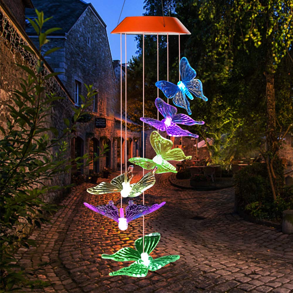 SolarGlow - Illuminazione LED d'atmosfera con farfalle – Colorate lampade solari da giardino per esterni