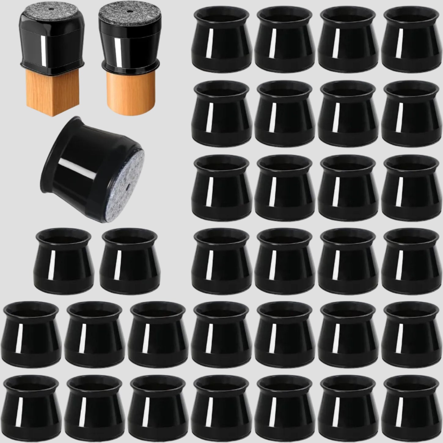 Protectores para Pés de Cadeira em Feltro de Silicone Silencioso