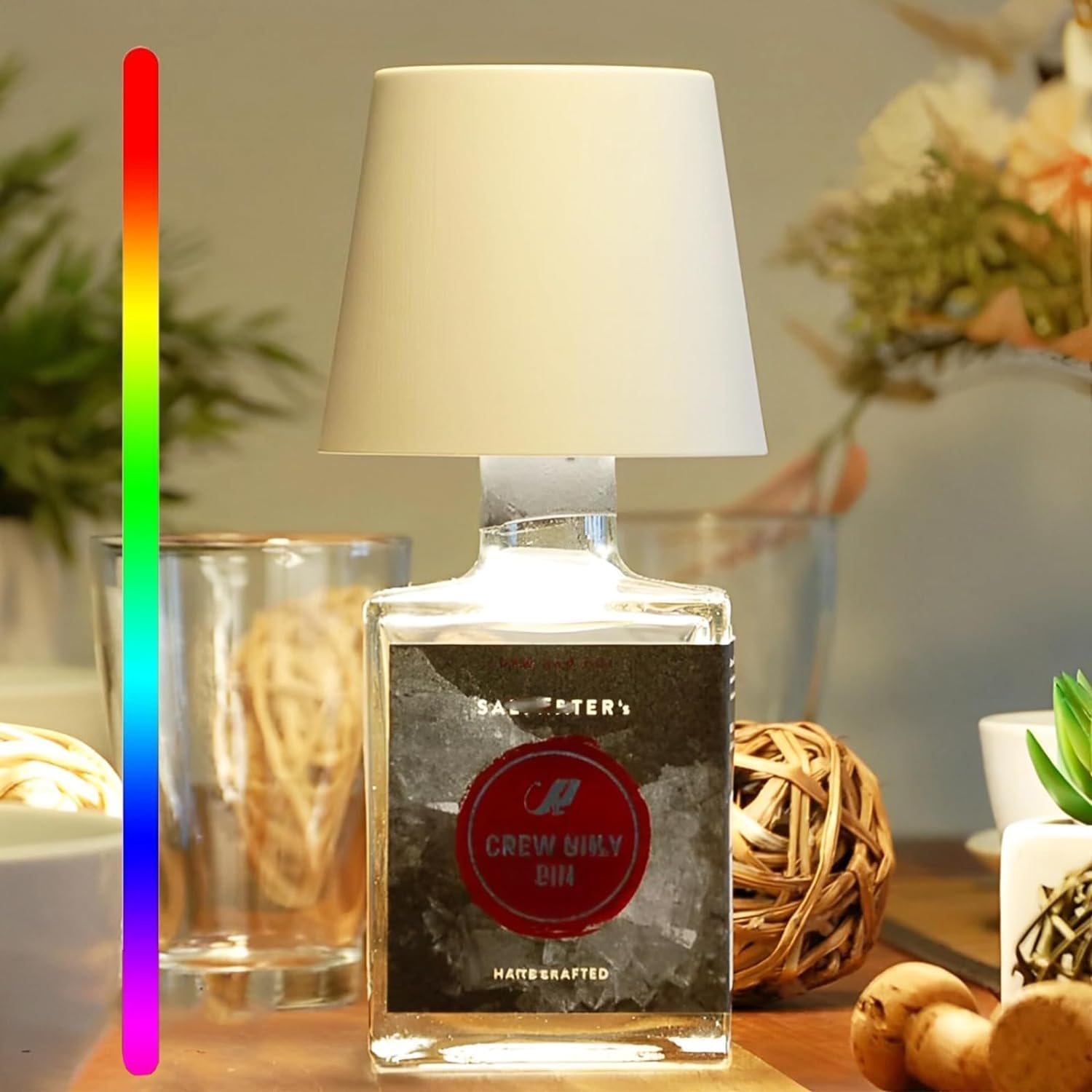 GlowBottle - LED Fleslamp met Dimbare Touchbediening, Draadloos & Oplaadbaar