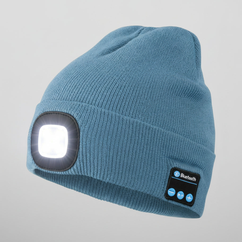 Beanie Bluetooth LED Knitted Winter Beanie Headlight Speakers