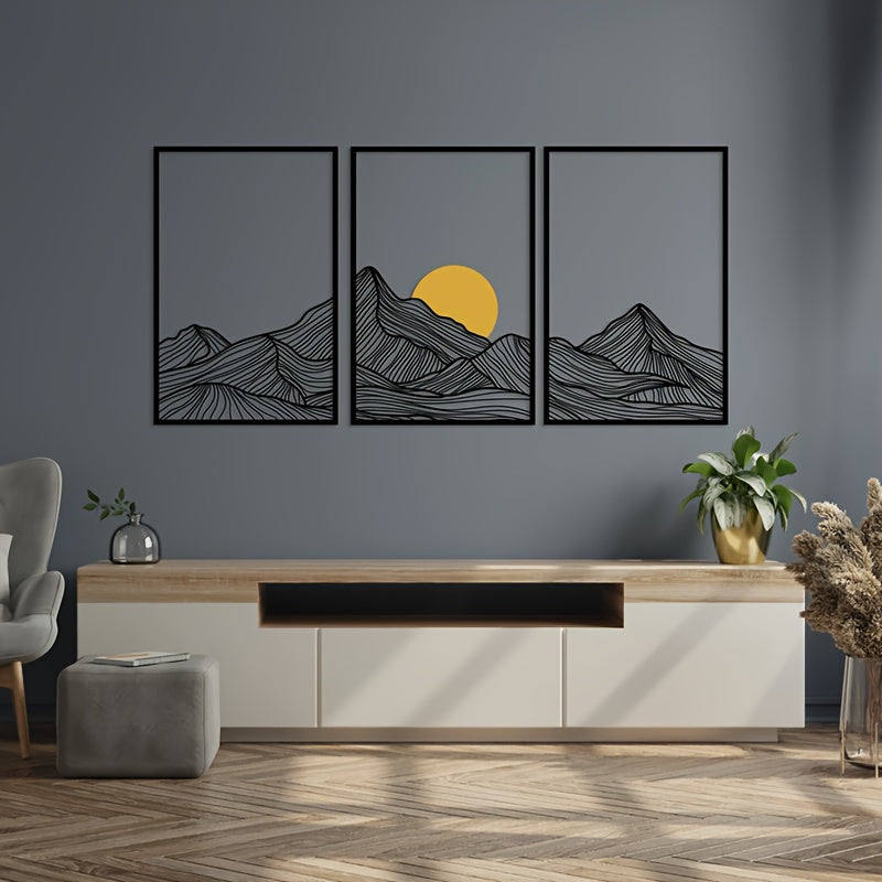 NatureSet - 3-delige Metalen Wandkunst