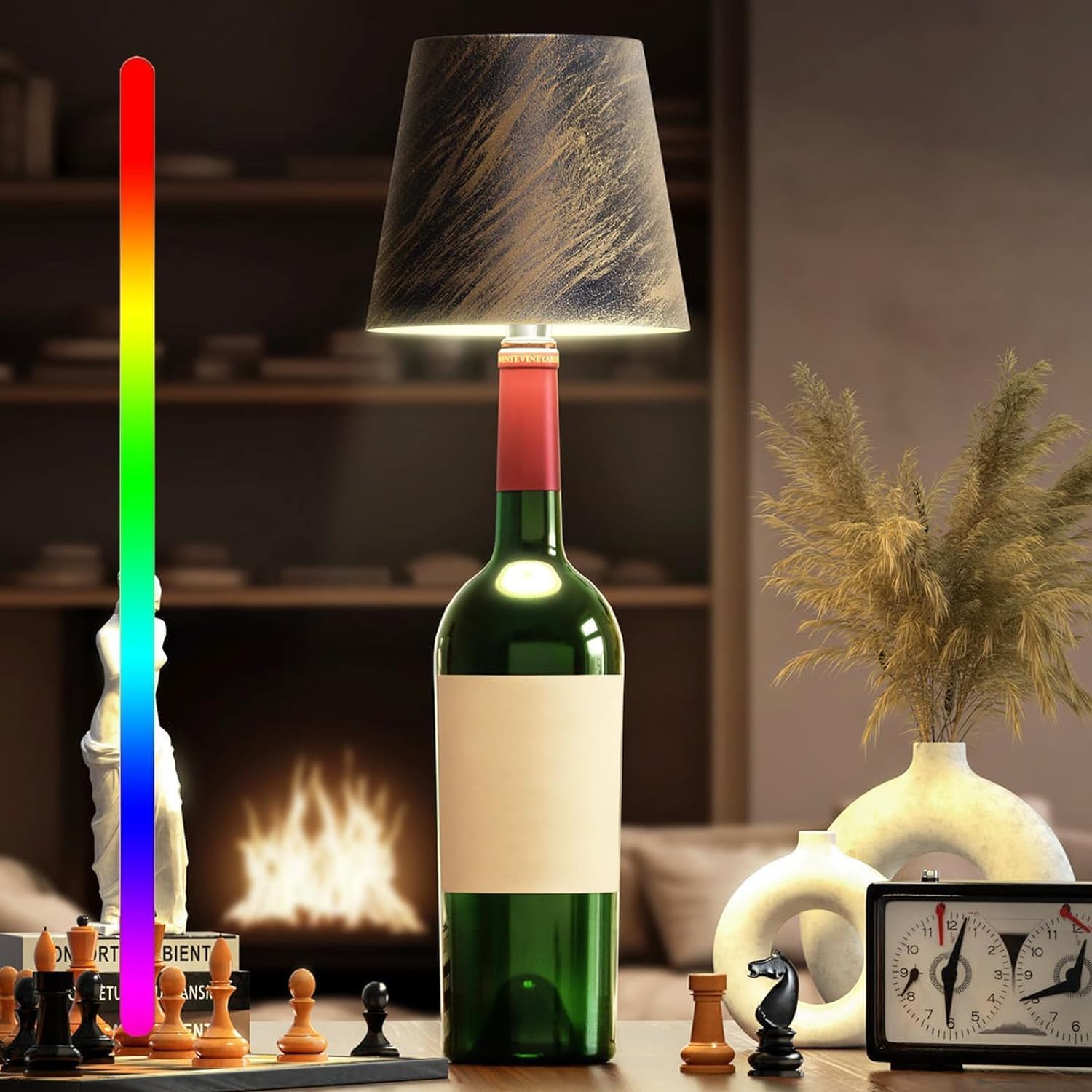 GlowBottle - LED Fleslamp met Dimbare Touchbediening, Draadloos & Oplaadbaar
