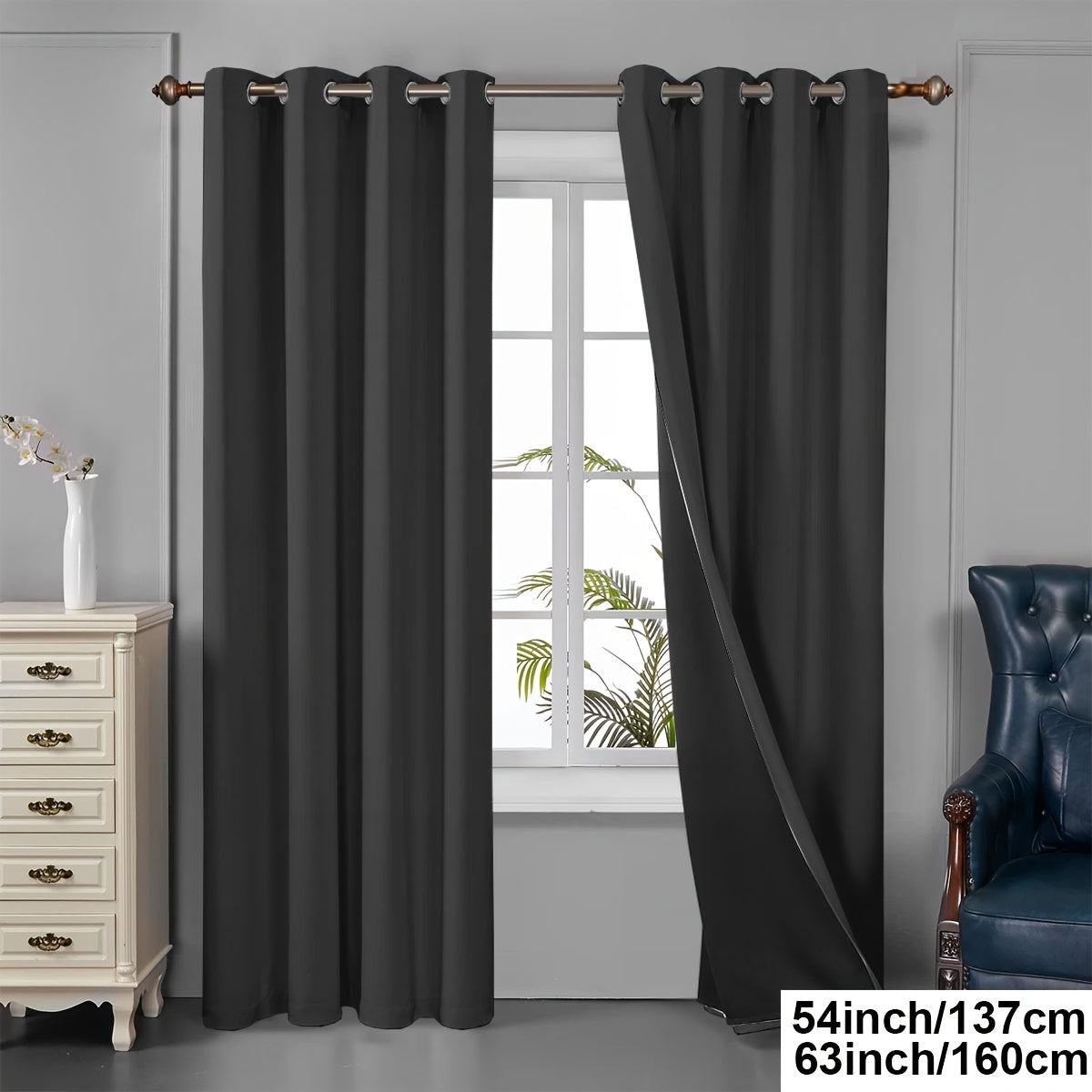 Tende oscuranti - 2 pezzi tende oscuranti con occhielli, protezione UV e isolamento termico