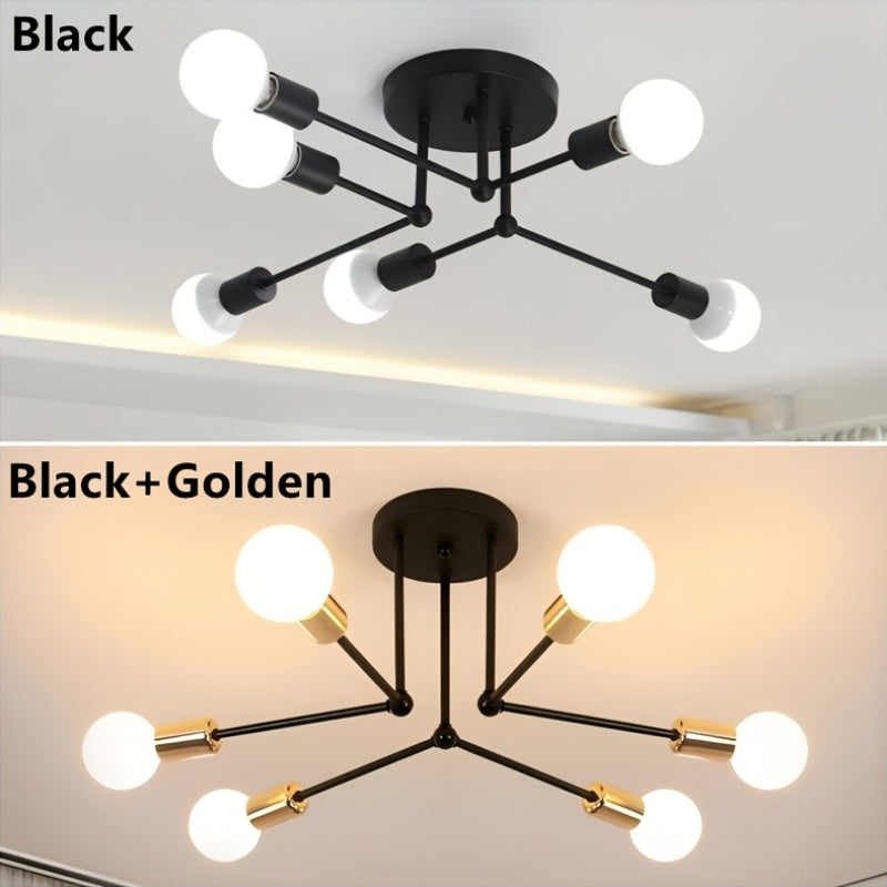 RetroLicht - Industriële 6-kops Plafondlamp