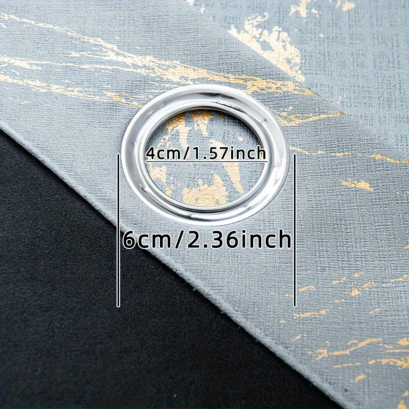 2 Piezas de Cortinas Opacas de Mármol Impresas en Papel Dorado - Cortinas para Privacidad para Sala de Estar y Dormitorio