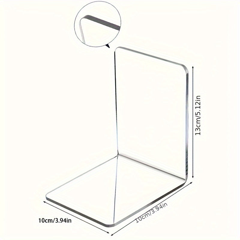 ClearView - Supporto per libri in acrilico trasparente a forma di L