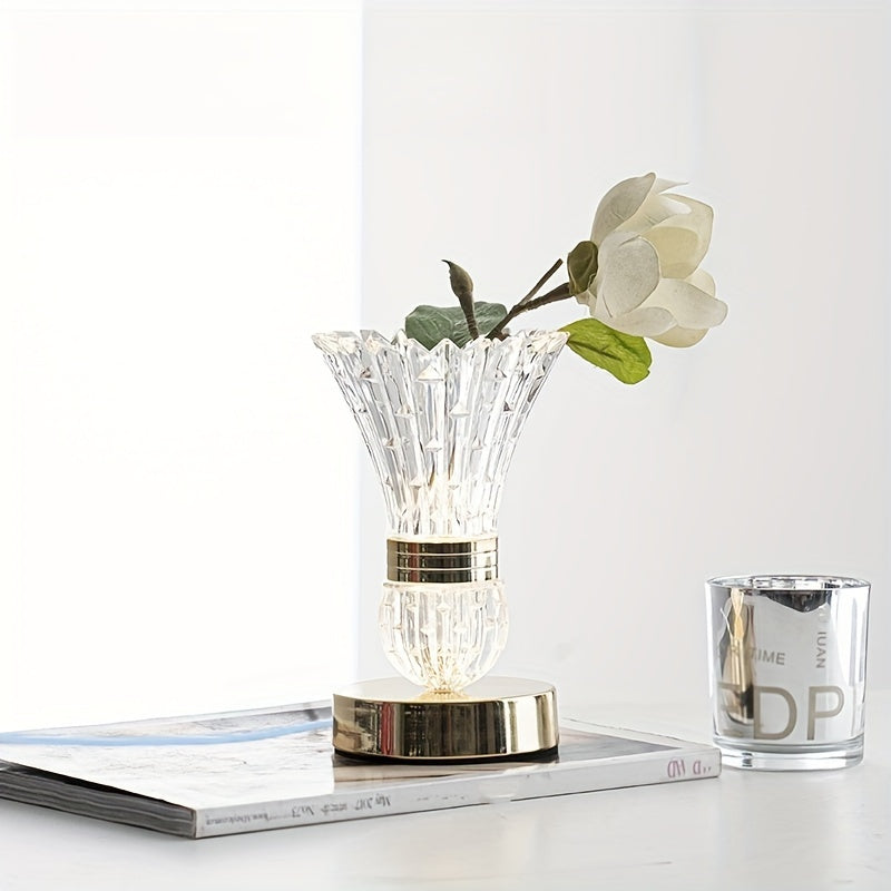 CrystalGlow - Moderne LED Kristallen Tafellamp met Dimbare Verlichting