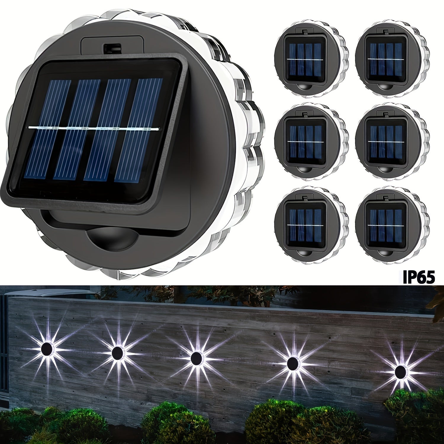 SolarFence - 4-Pack Waterproof Solar-Powered LED Lighting for Fences, Patios, and Stairs