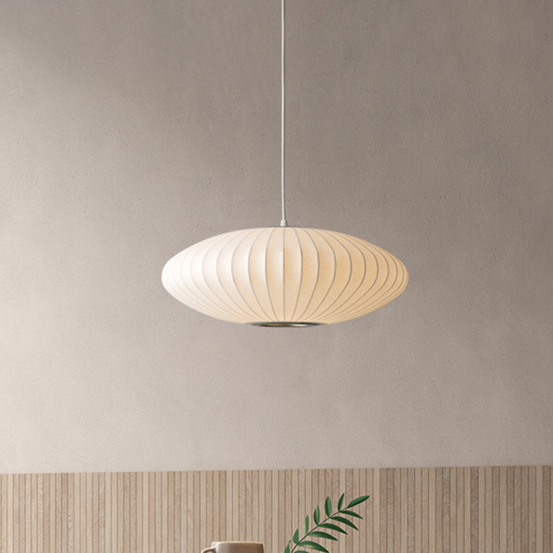 Moderne Witte Hanglamp met Stoffen Kap - 1-Licht