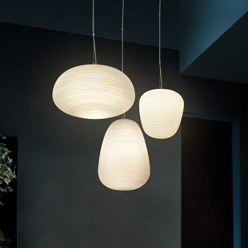 Ceiling Pendant Lamp - Modern Ribbed Glass Lamp