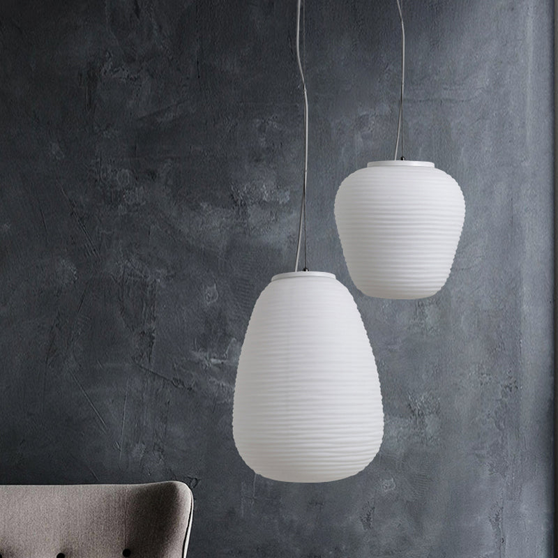 Ceiling Pendant Lamp - Modern Ribbed Glass Lamp