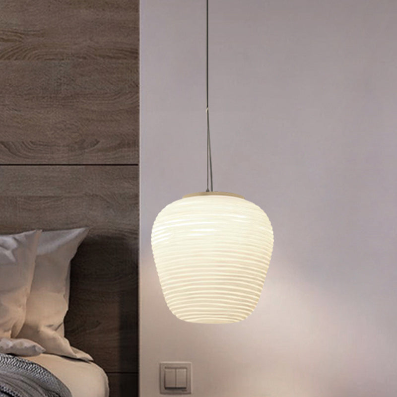 Ceiling Pendant Lamp - Modern Ribbed Glass Lamp