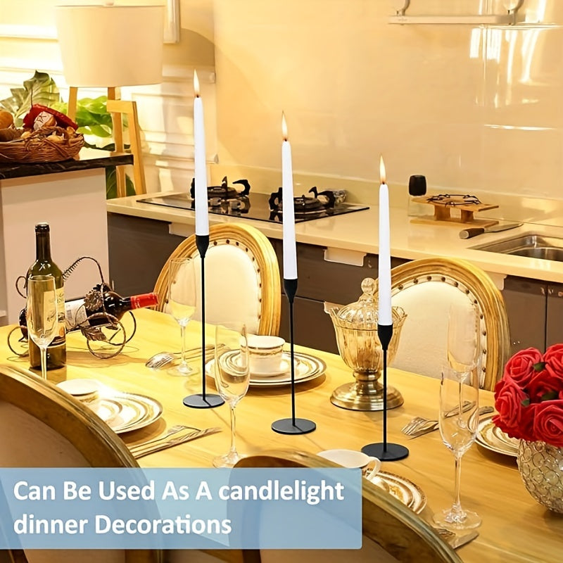 6-delige Set Zwarte/Gouden Kandelaar - Voor Restaurant, Bruiloft, Diner & Feestdecoratie