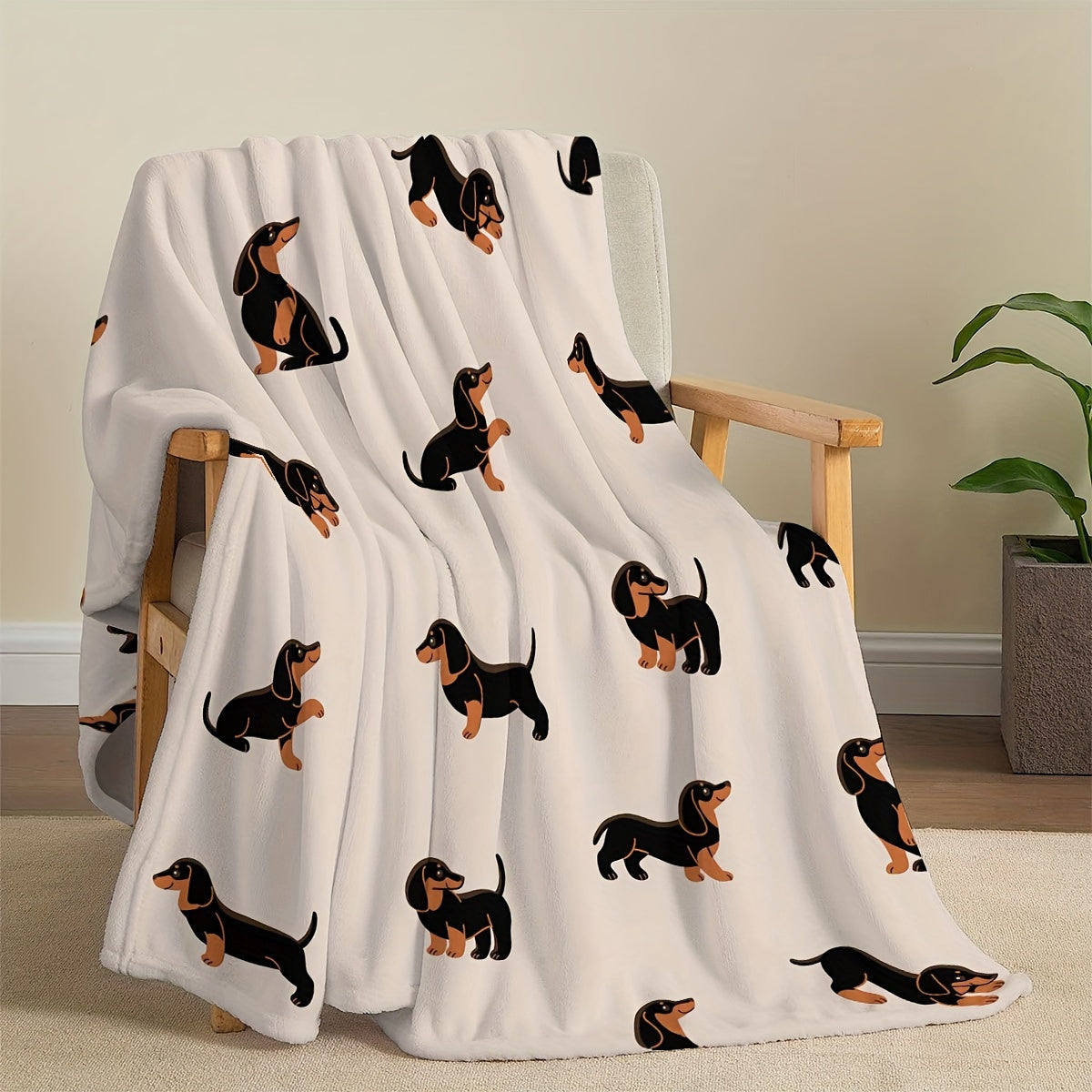 Dachshund Flannel Blanket – Soft, Light, and Cozy Dog Lover Blanket for Bedroom, Couch, or Living Room