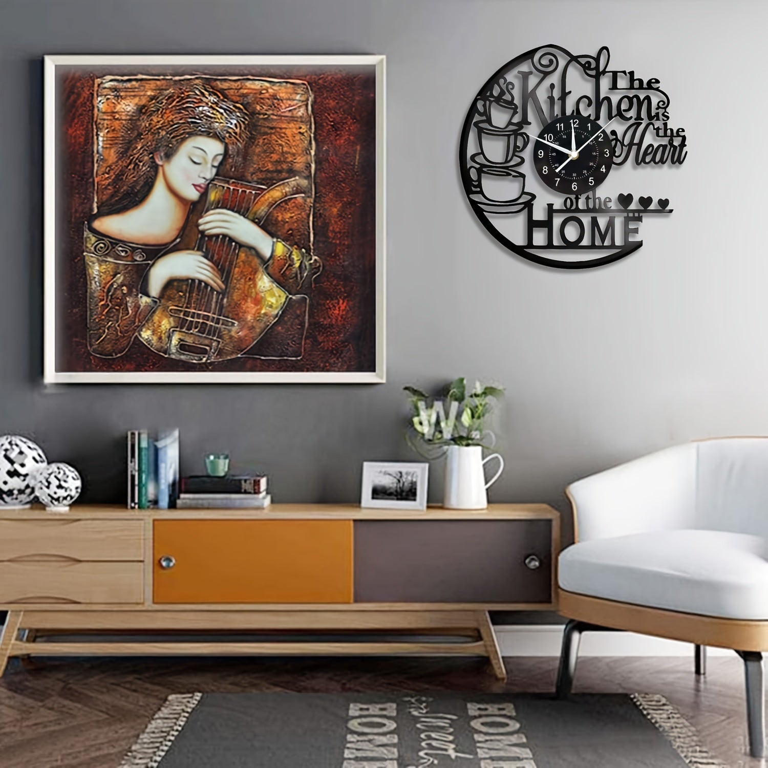 Vinyl Record Wandklok - Stille Klok voor Woonkamer, Slaapkamer en Keuken