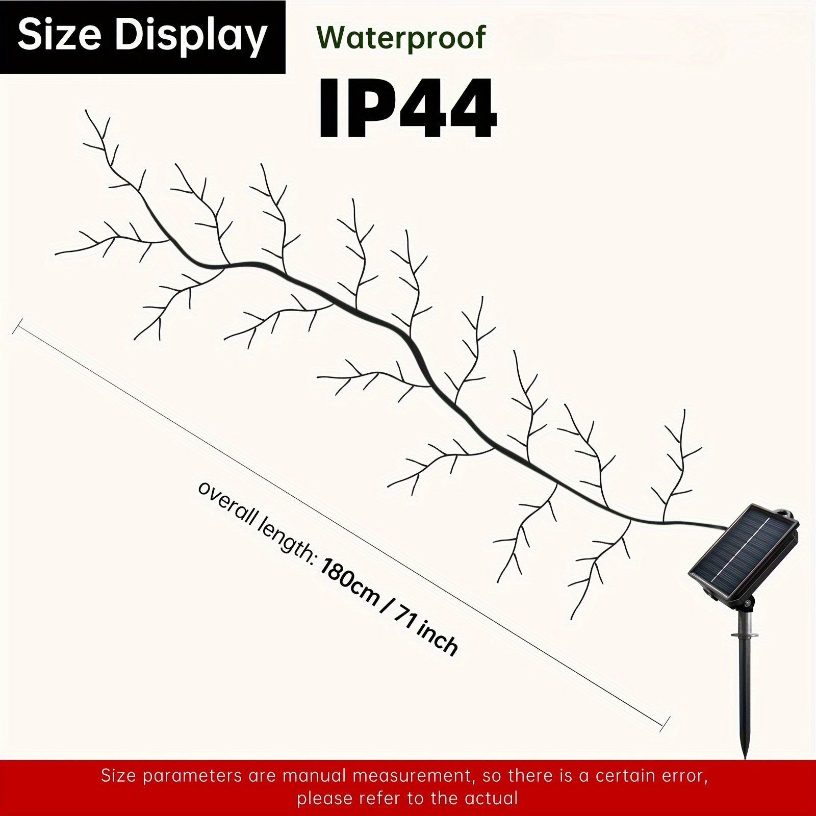 SolarWillow - 1.8m Flexible Solar String Light with Warm LED Lighting and 8 Modes