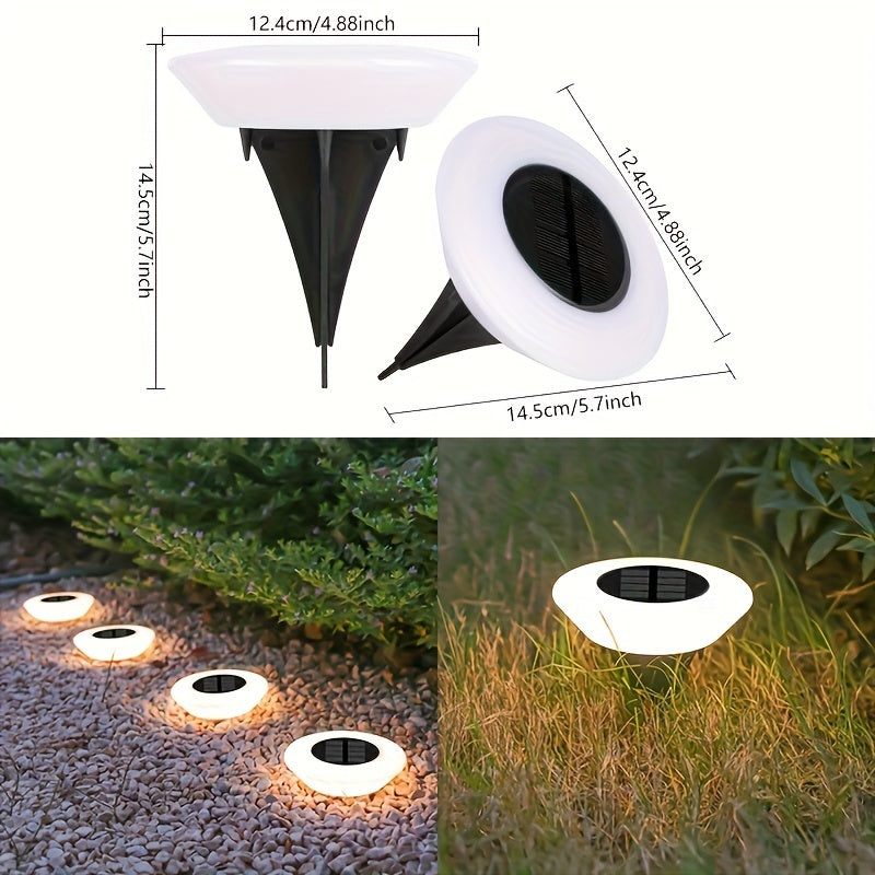 SolarLuxe - 4 Pieces Waterproof Solar Underground Lights for Garden and Landscape