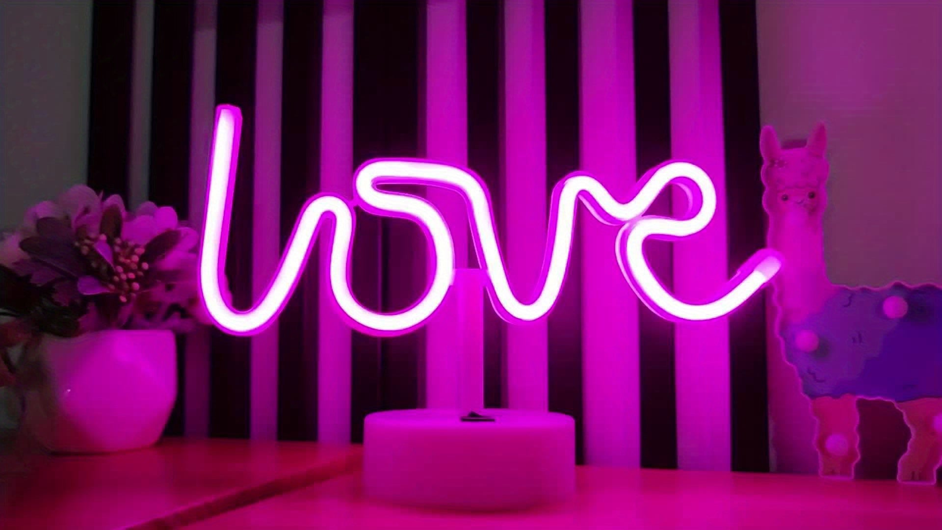 NeonLiefde - Lámpara de mesa LED de neón para dormitorio y decoración de fiestas