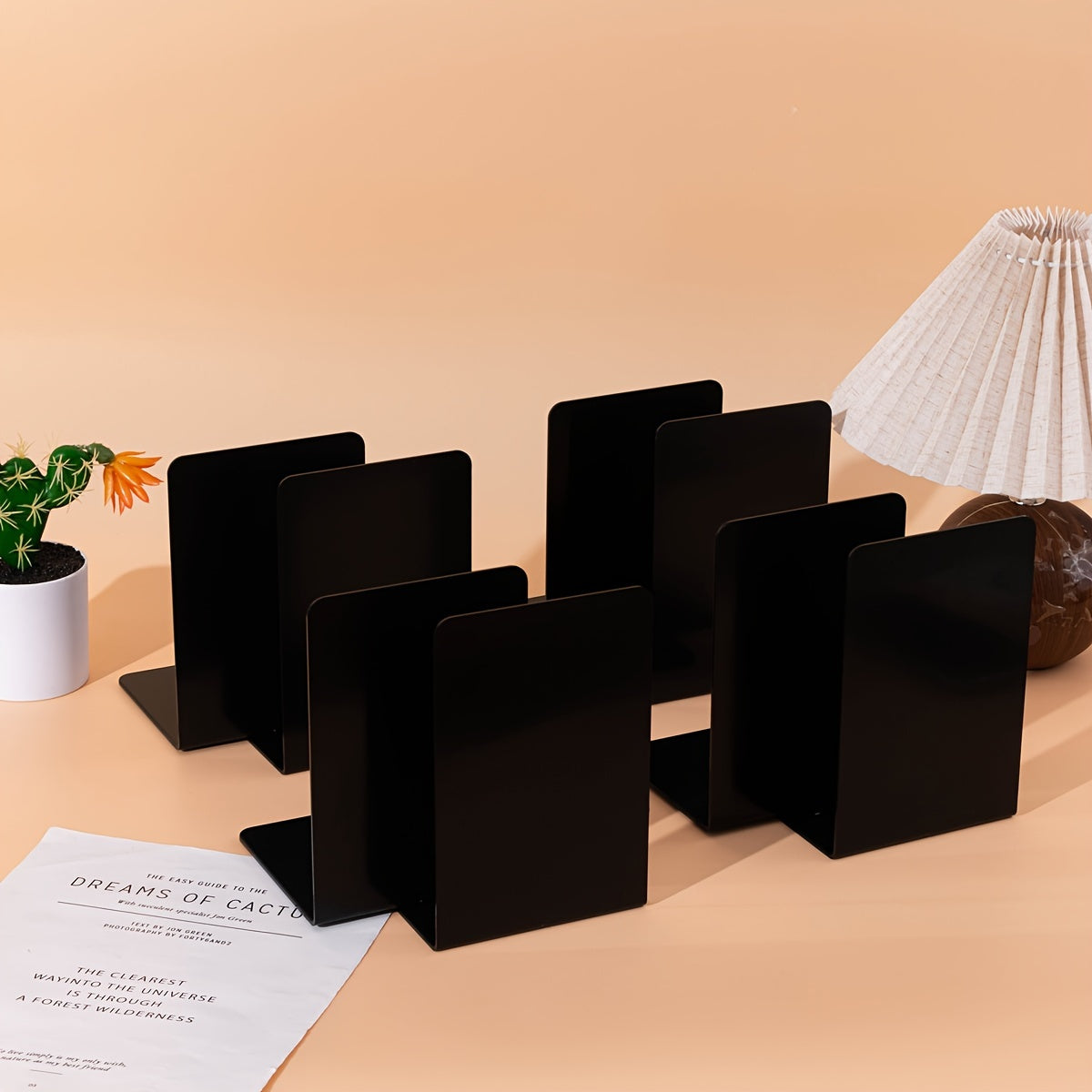 8-delige L-vormige Boekensteunen - Duurzaam PP Materiaal, Bureau- en Studentenorganizer