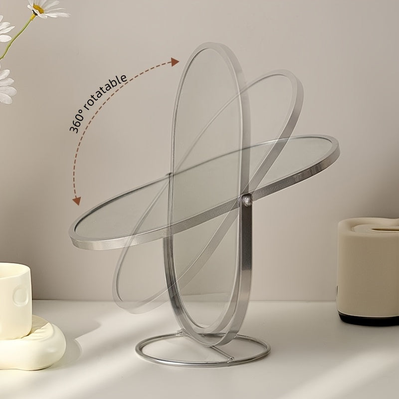360° Roterende Make-up Spiegel – IJzeren Frame, Compact en Draagbaar, Geen Stroom Nodig