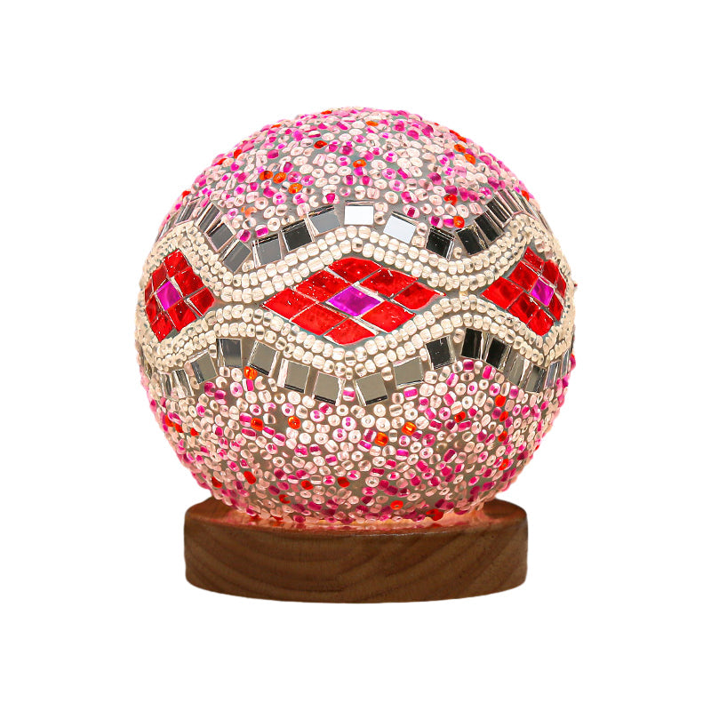 Luminara - Lámpara de mesa barroca de vidrio con mosaico LED esférica regulable 3.9"