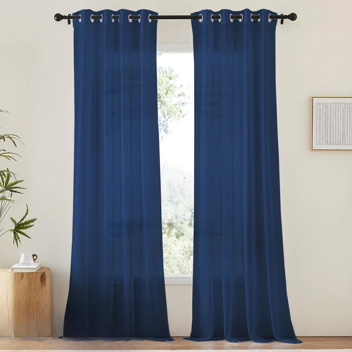 Tende in voile bianco leggero - 2 pezzi con occhielli per soggiorno e camera da letto