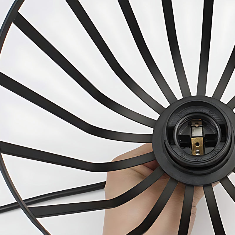 Lámpara colgante retro industrial LED pequeña jaula de hierro negra 1/3 luces