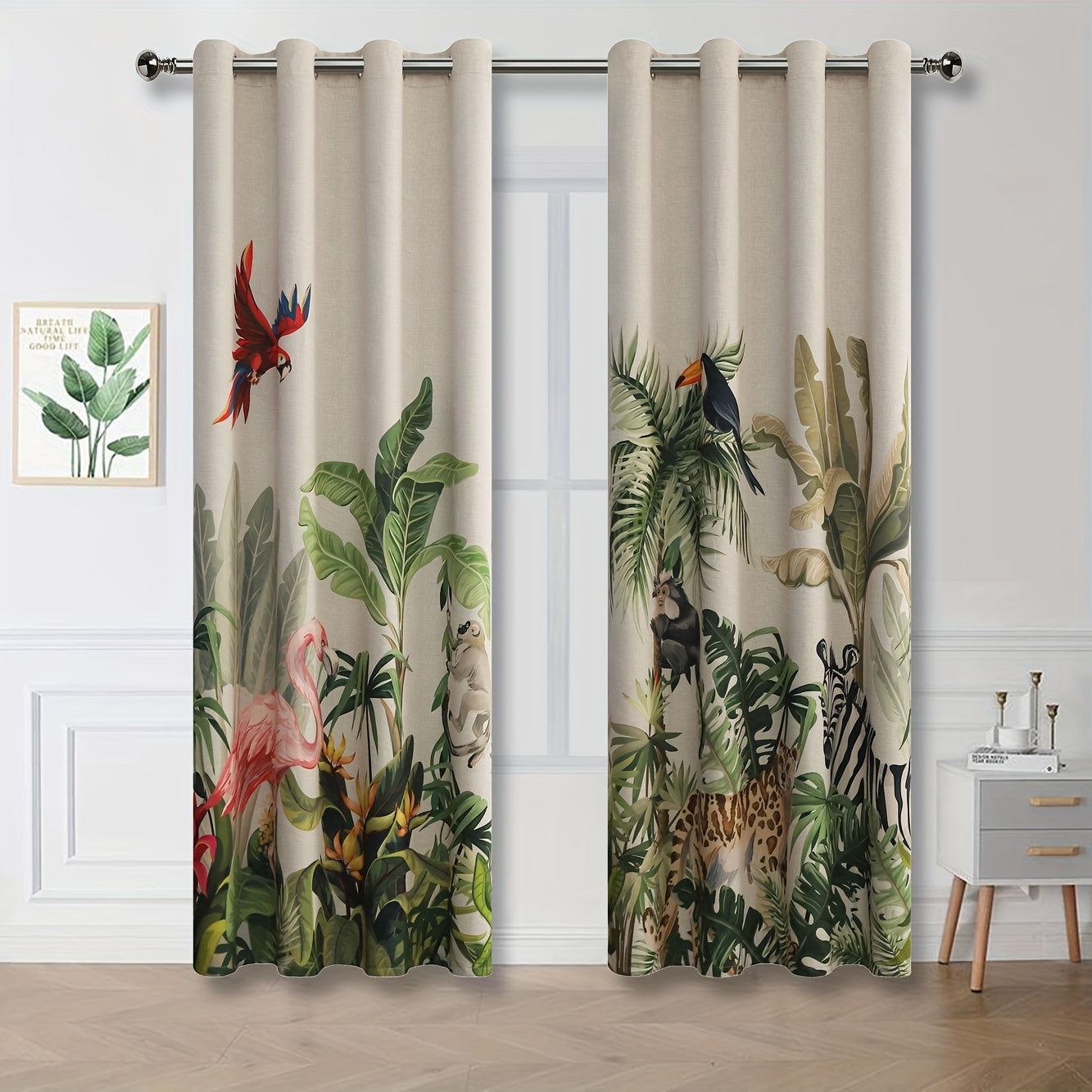 Tende Oscuranti Rainforest - 2 Pezzi Stampati per Camere da Letto, Soggiorni e Uffici