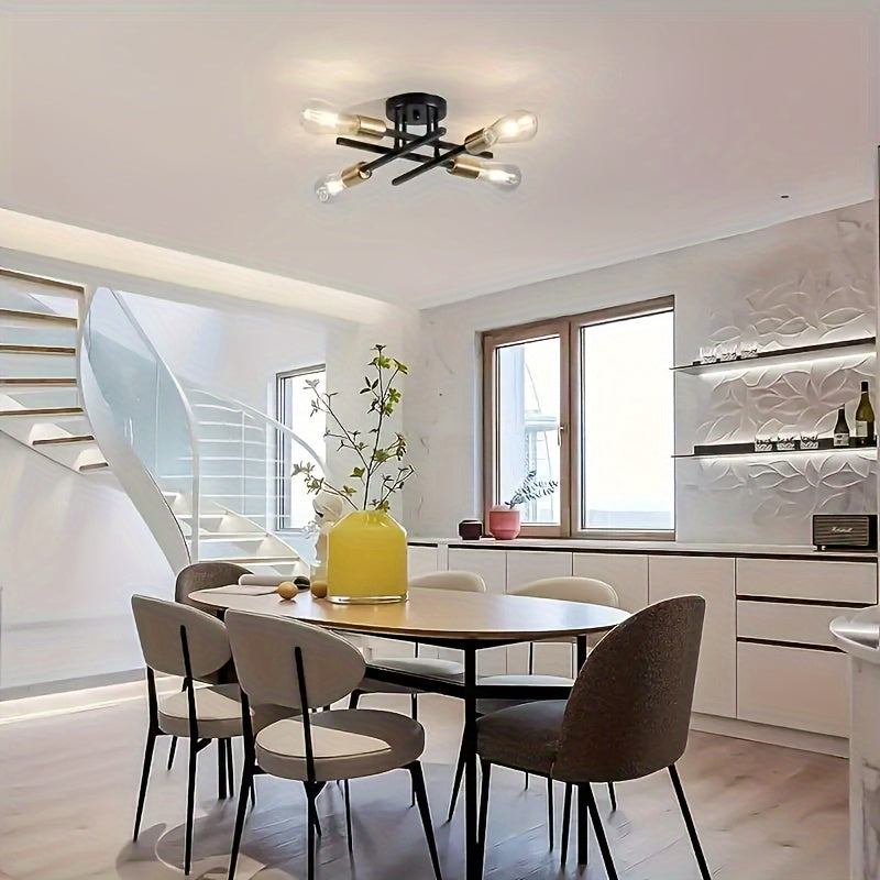 SatelliteLight - Lampada da soffitto moderna in ferro nero con stile industriale