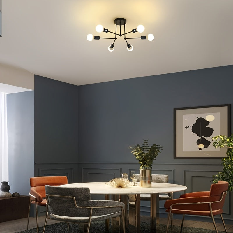 RetroLicht - Industriële 6-kops Plafondlamp