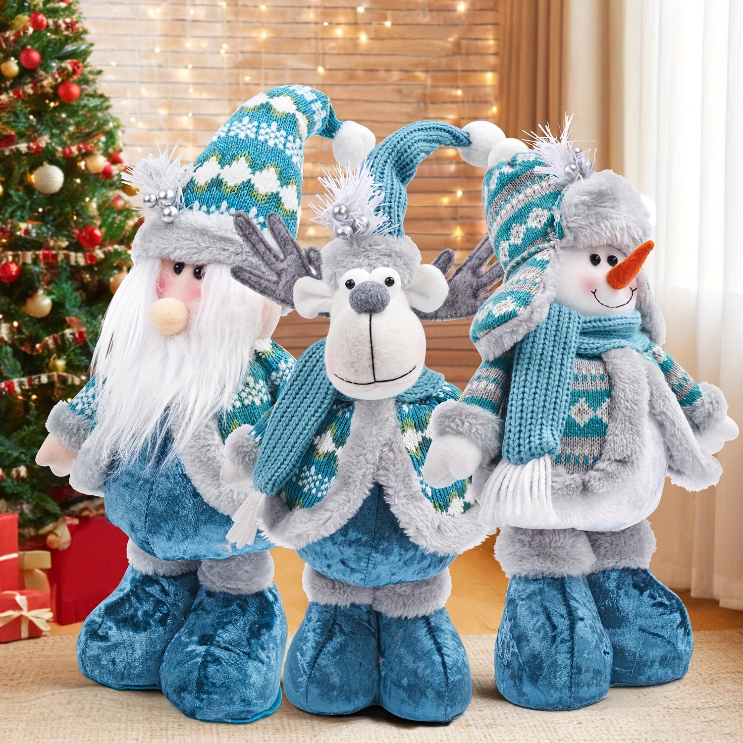 FestiveStijl - Grote Kerstdecoratieset (Kerstman, Rendier, Sneeuwpop & Kabouter)