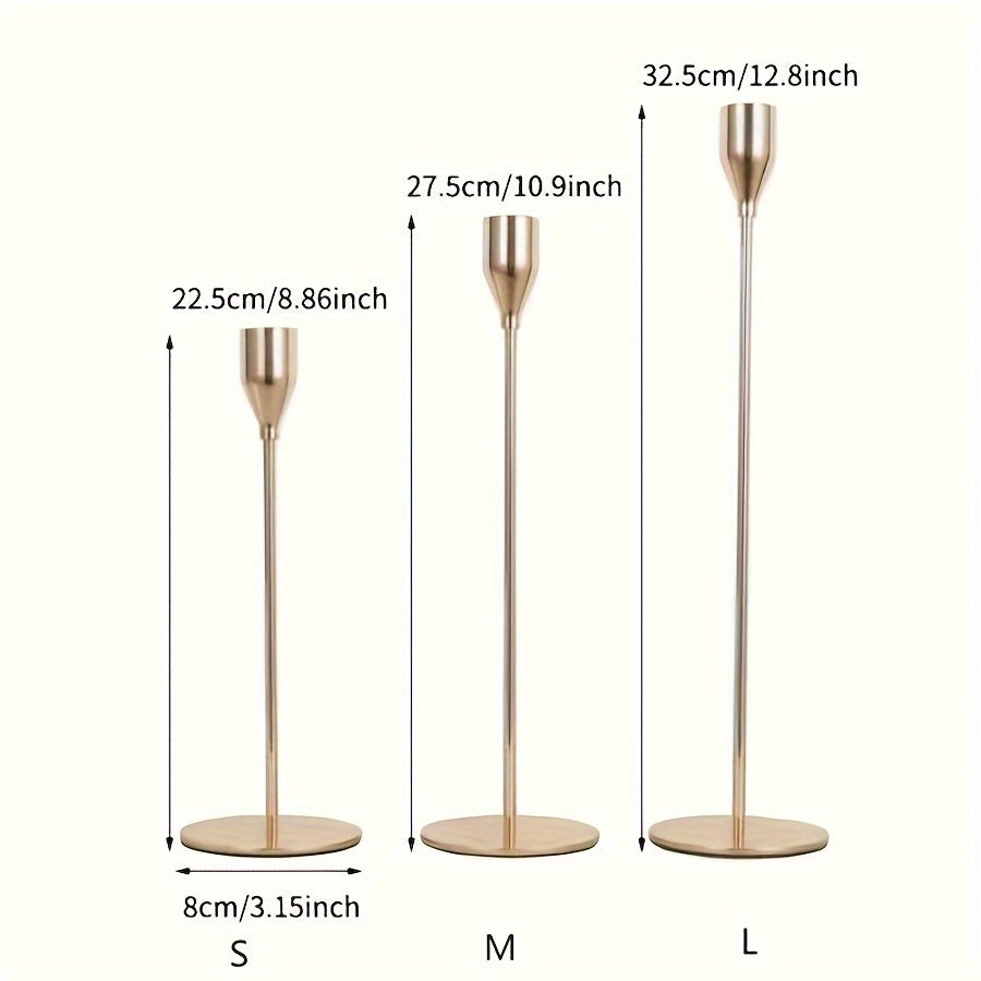 6-delige Set Zwarte/Gouden Kandelaar - Voor Restaurant, Bruiloft, Diner & Feestdecoratie