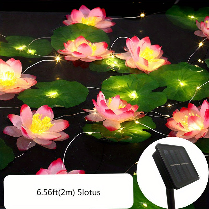 SolarLily - Artificial Lotus Lamp Powered by Solar Energy for Garden Pond Decoration