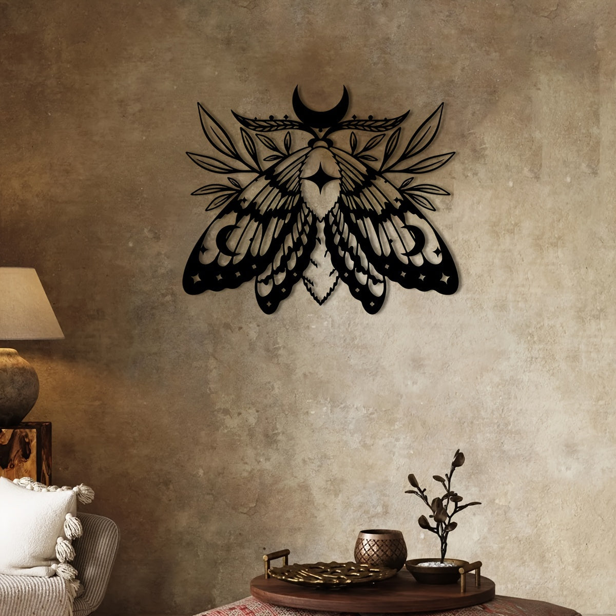 LunaMoth - Bohemian Metalen Wandkunst