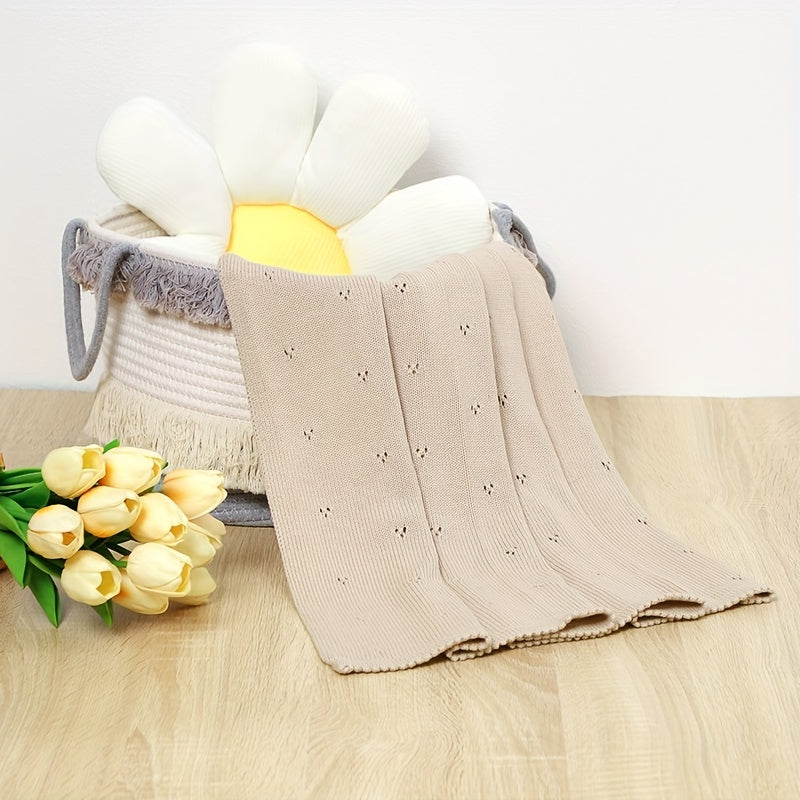 Coperta in Maglia Unicolore per Bambini, Coperta per Passeggino, Coperta Traspirante, Regalo di Pasqua, Halloween, Regalo di Natale