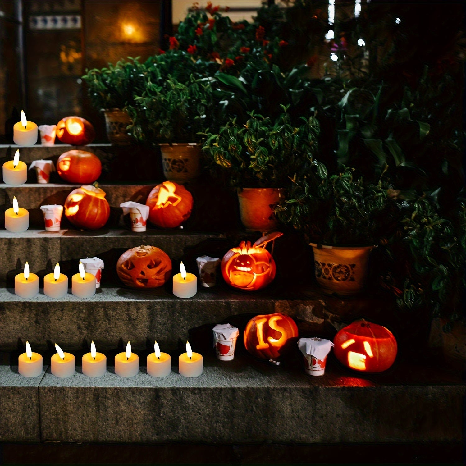 Pack of 6 LED tealights with remote control – Romantic, flickering candles for Valentine's Day