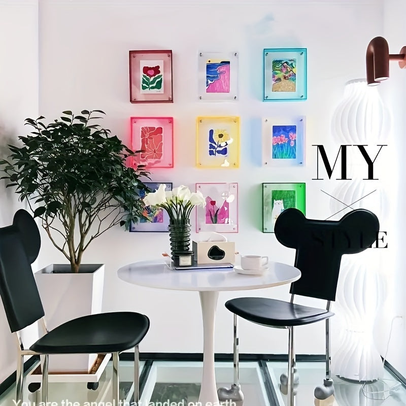 Transparante Fotolijst - Multikleur Rand voor Tafel- en Wanddecoratie