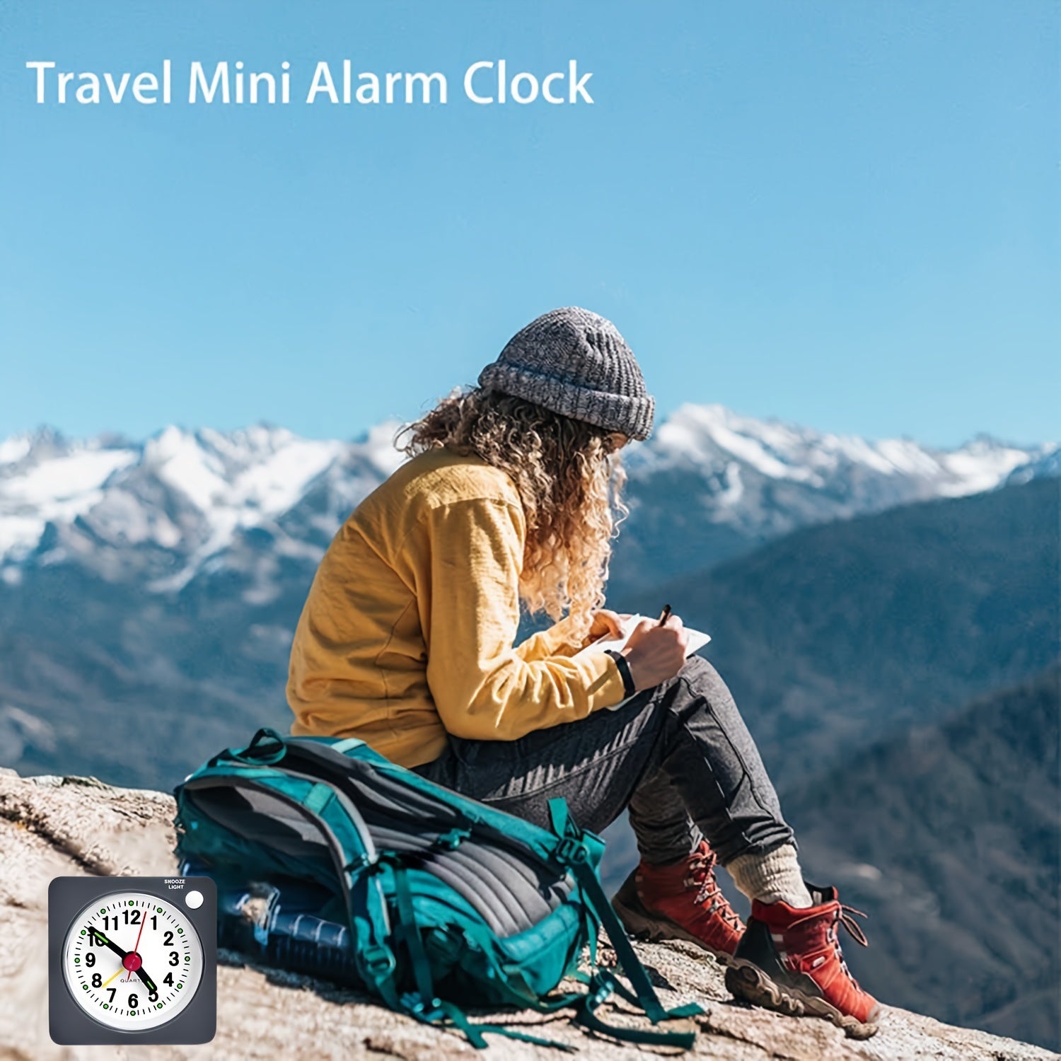 TravelSquare - Compacte Reisklok met Snooze en Nachtlampje