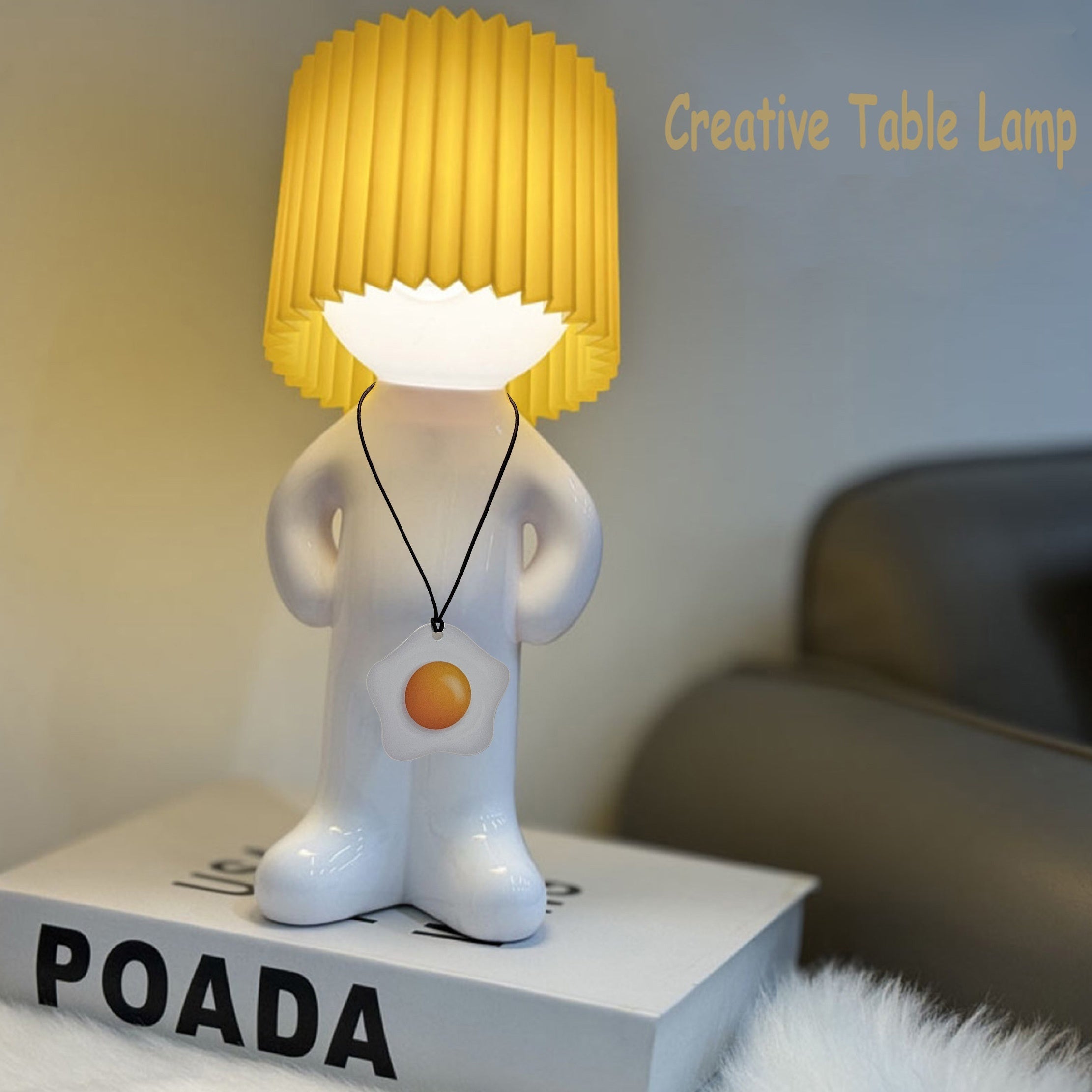 GlowCraft - Lámpara de mesa acrílica regulable con iluminación LED y control por botón pulsador