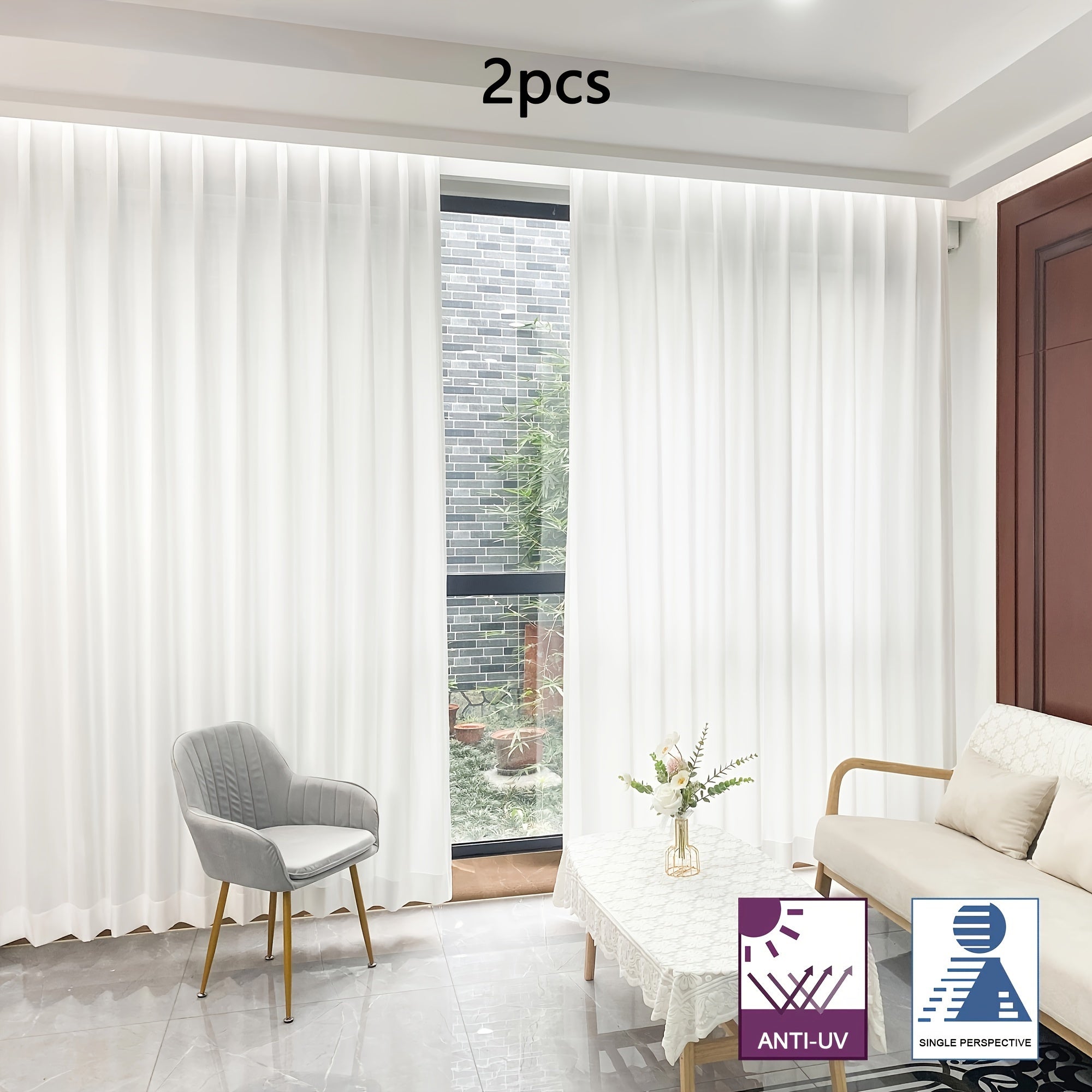 Tende Oscuranti Contemporanee - Tende a Maglia Resistenti ai Raggi UV 2 Pannelli