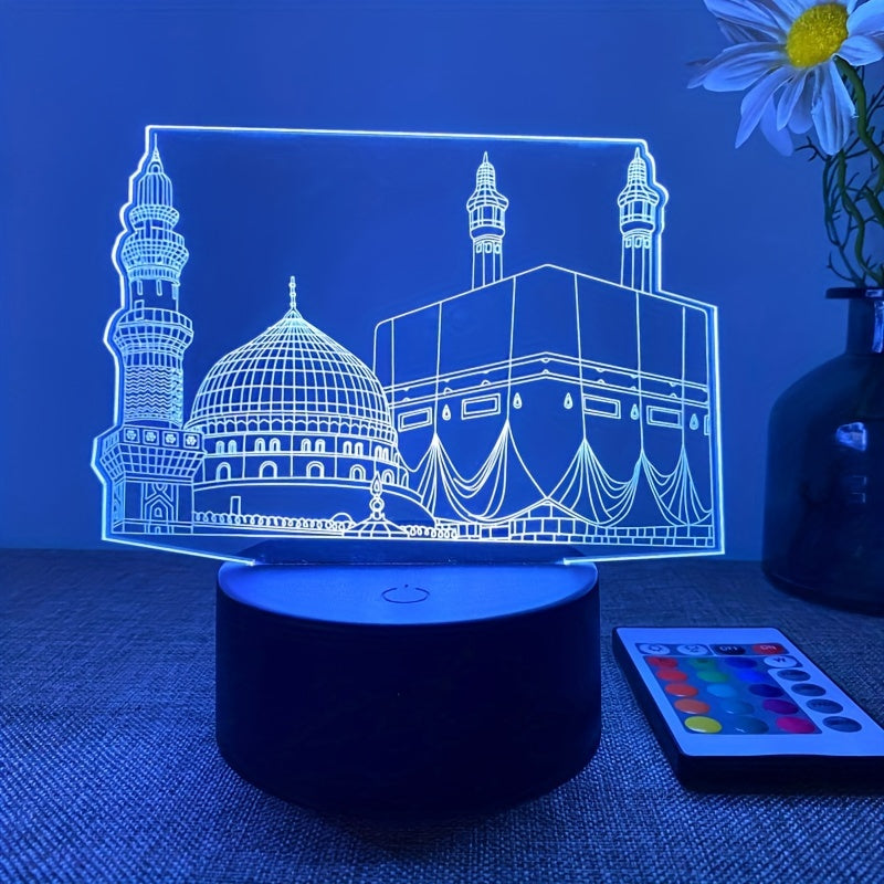 DecoLicht - Lámpara nocturna 3D con control remoto y 16 colores