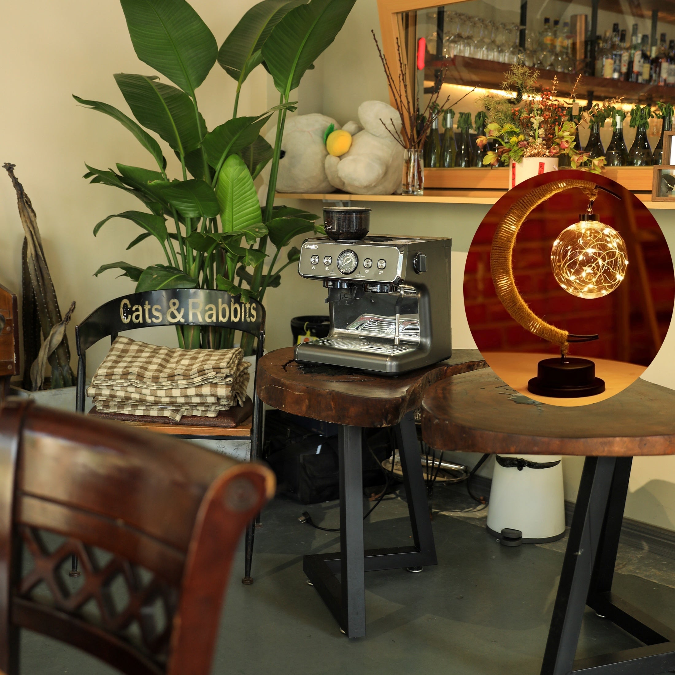 MaanLicht - Lámpara de mesa LED de hierro forjado con diseño decorativo de lámpara de escritorio