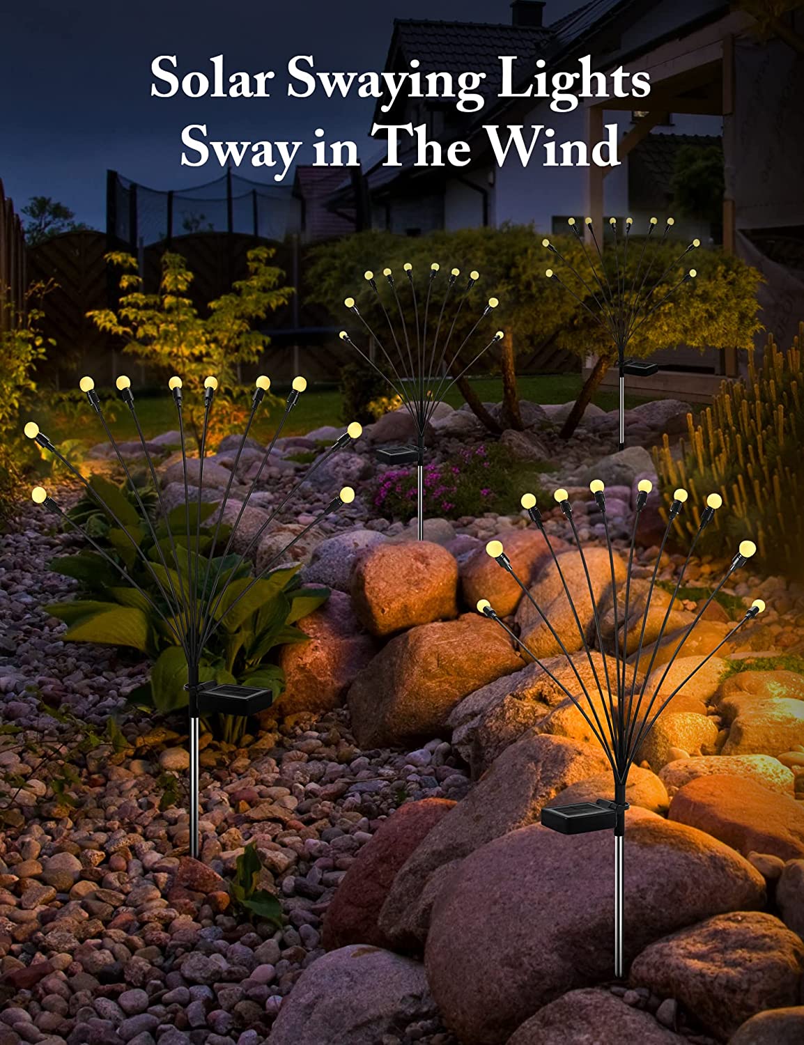 Solar Energy Firefly Garden Lighting - 10 LED Lamps